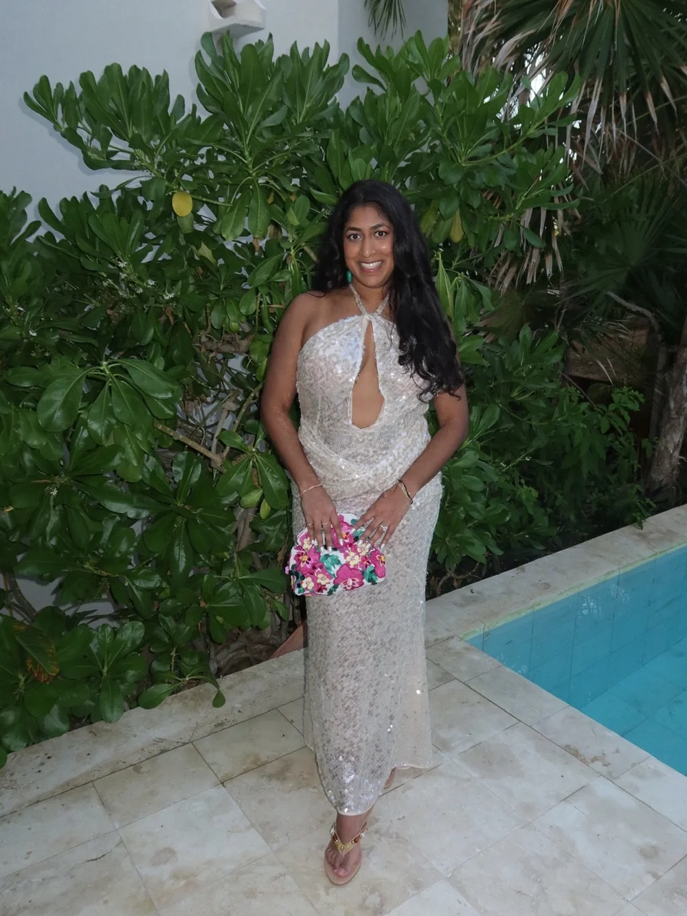 For Love & Lemons Sydney Sequin Maxi Dress Backless Halter Gown - Picture 9 of 12